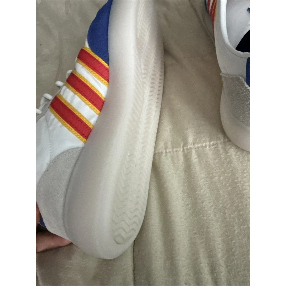 Adidas SL 72 RS Mens 12.5 White Blue Red Yellow Retro Sneakers JQ9003